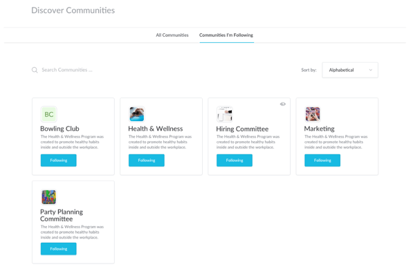 communities i follow
